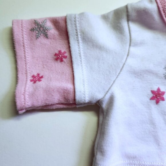 Build a Bear Girls Ski Team Winter Outfit Top and Shorts White Pink Snowflake - Picture 3 of 7